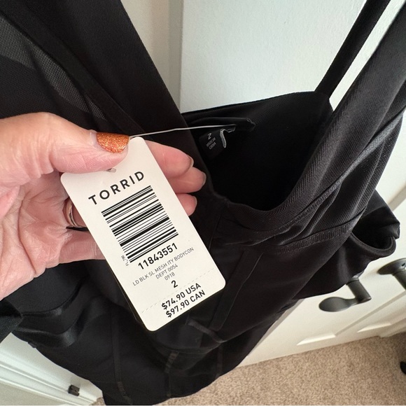 Torrid NWT Mini Scuba Bodycon Black Midi Pencil Dress, 1x - Picture 5 of 10